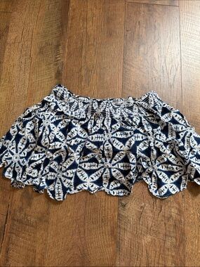 Show Me Your Mumu Blue and White Smocked Crop Top